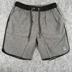 Men's Gray Swim Shorts with Drawstring Waist